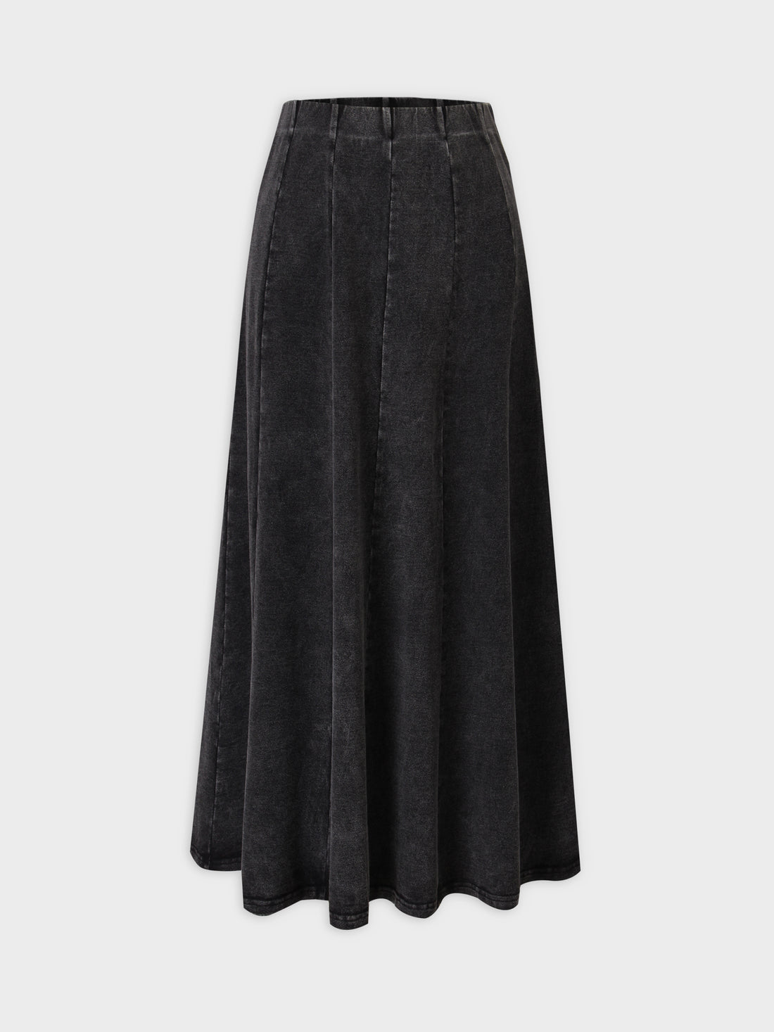 Jersey Paneled Skirt 37&quot;-Black