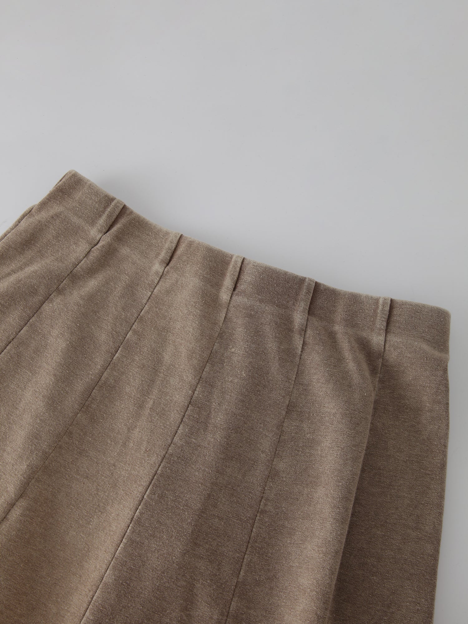 Jersey Paneled Skirt 33&quot;-Washed Taupe