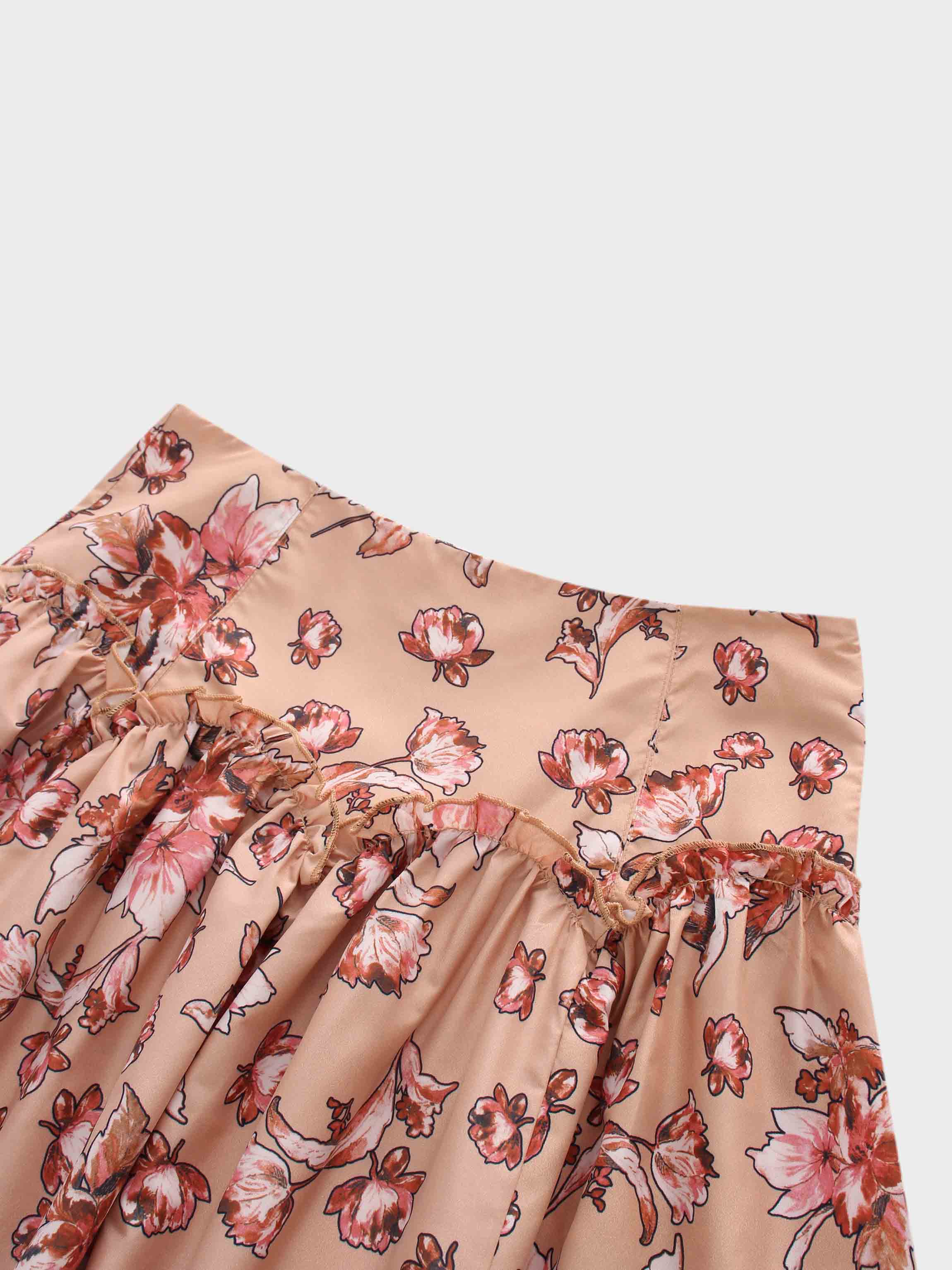 Scalloped Ruffle Skirt-Floral