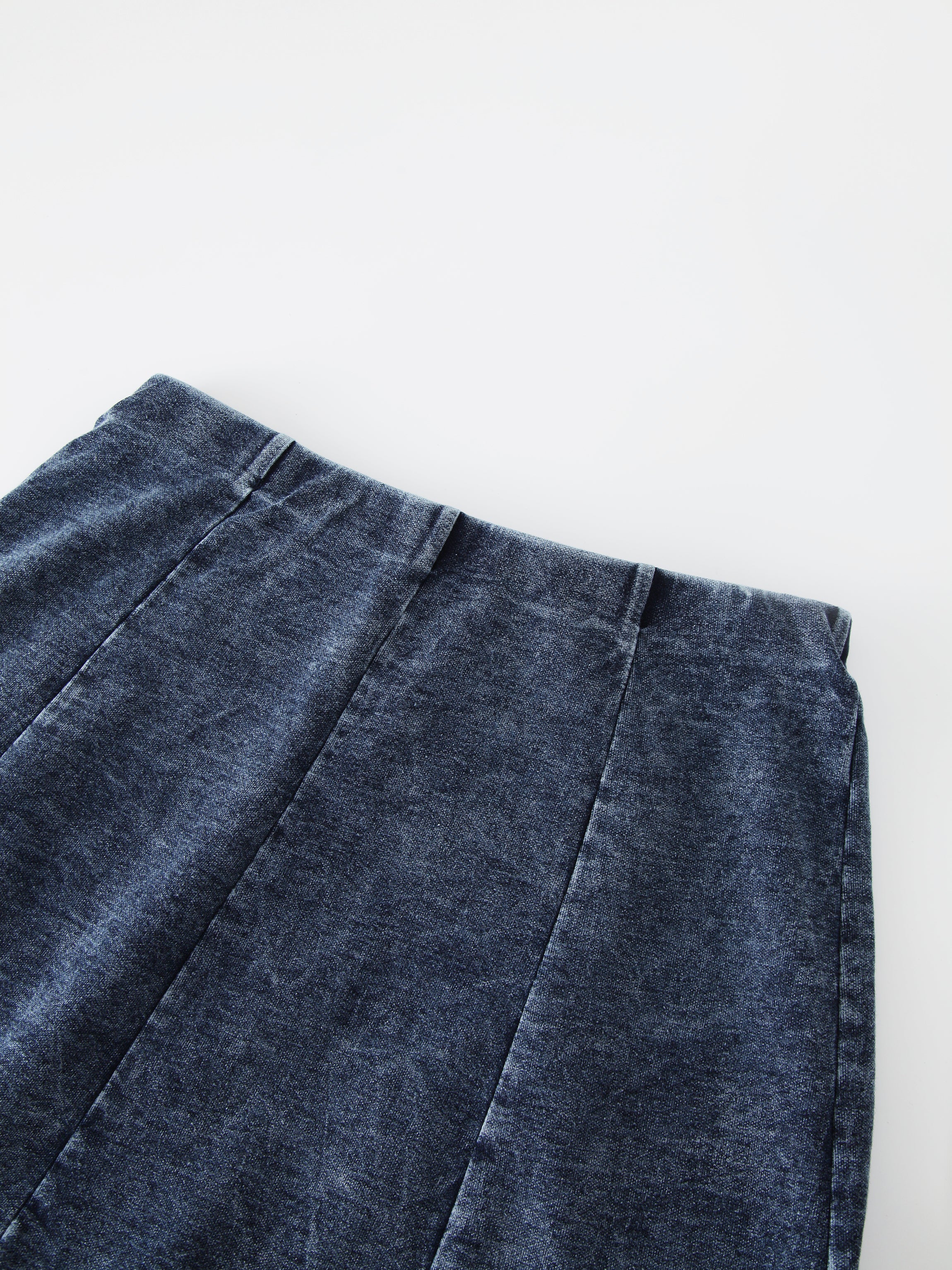 Washed T-Shirt Trumpet Skirt-Blue