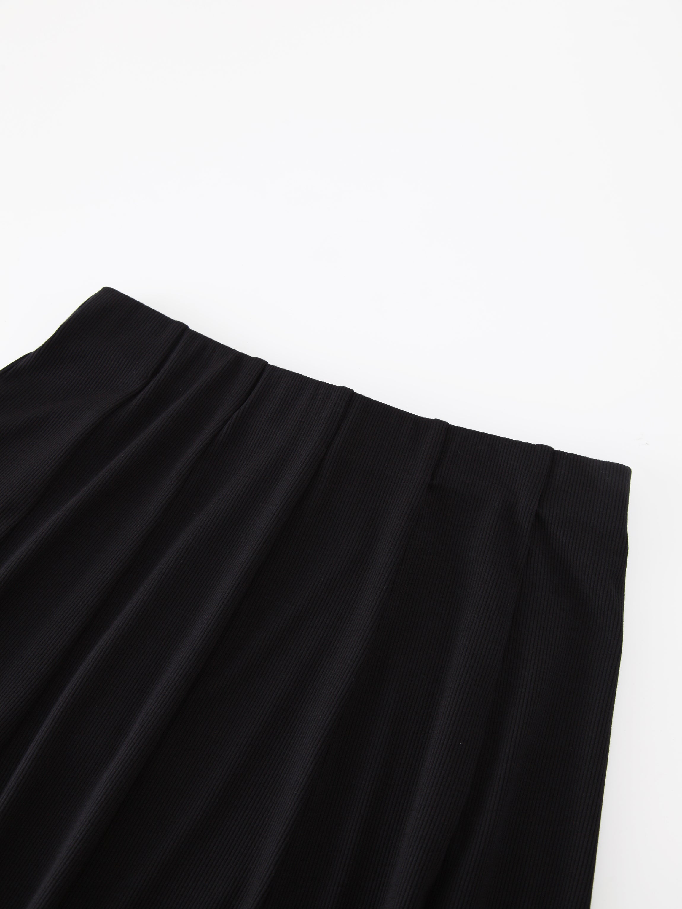 Panel Ribbed Skirt-Black