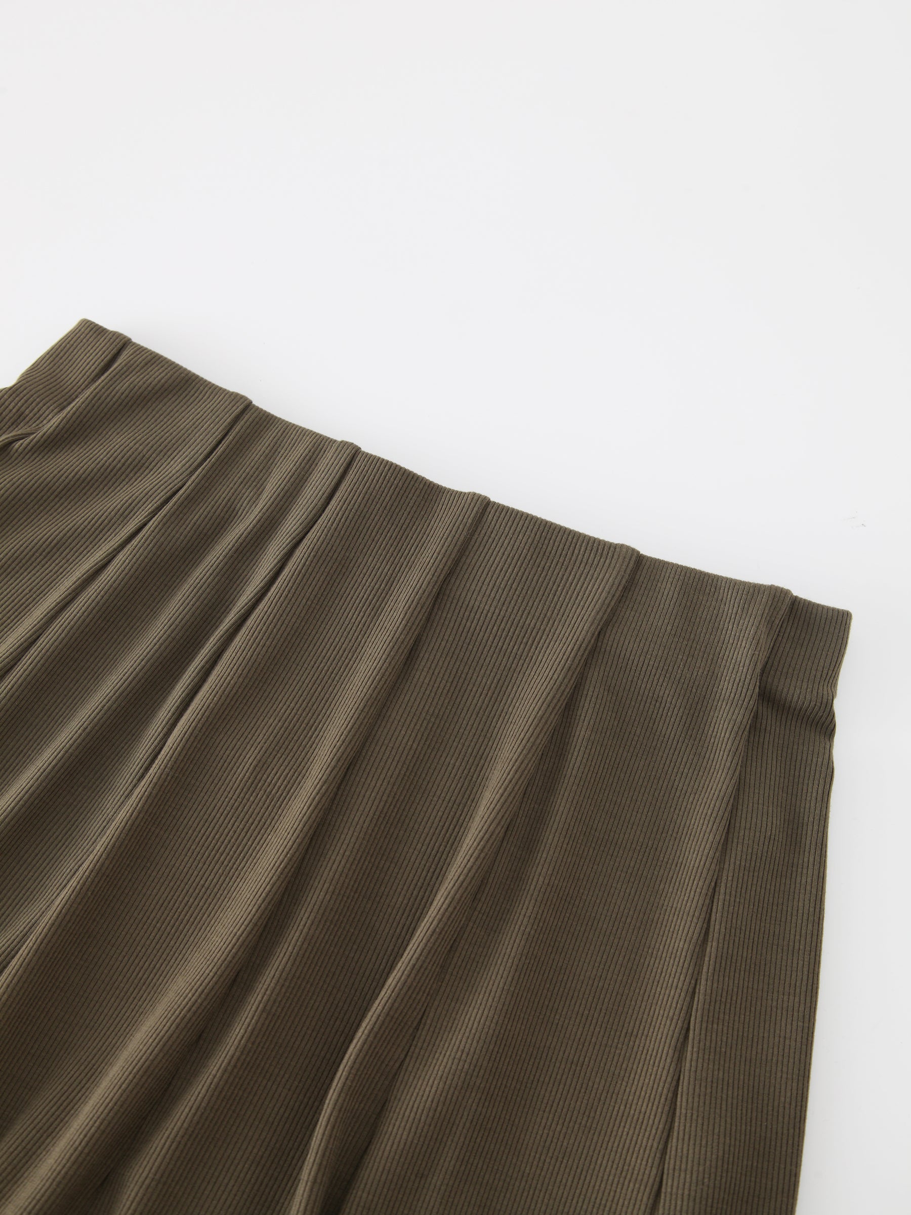 Panel Ribbed Skirt-Olive