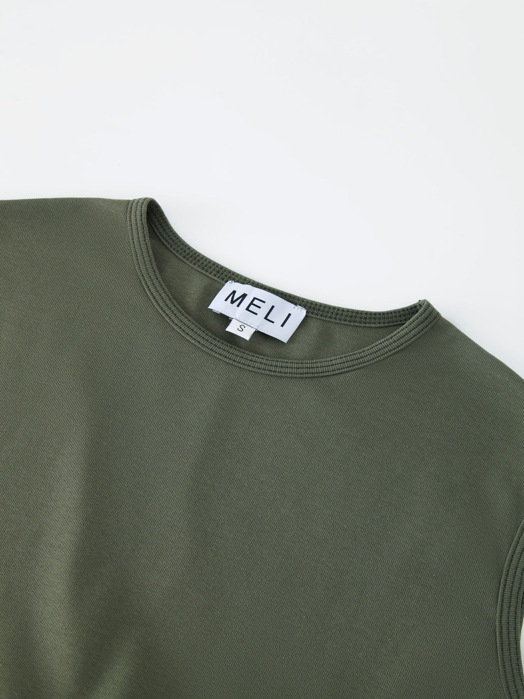 Basic T-Shirt Slip Dress-Olive