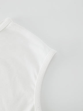 Vestido lencero básico tipo camiseta-Blanco