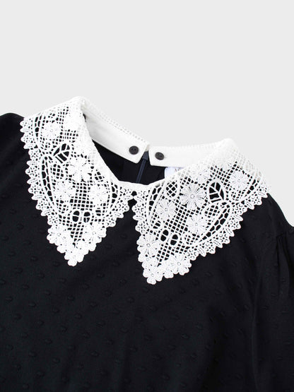 Crew Neck Pebbled Sweater-Navy