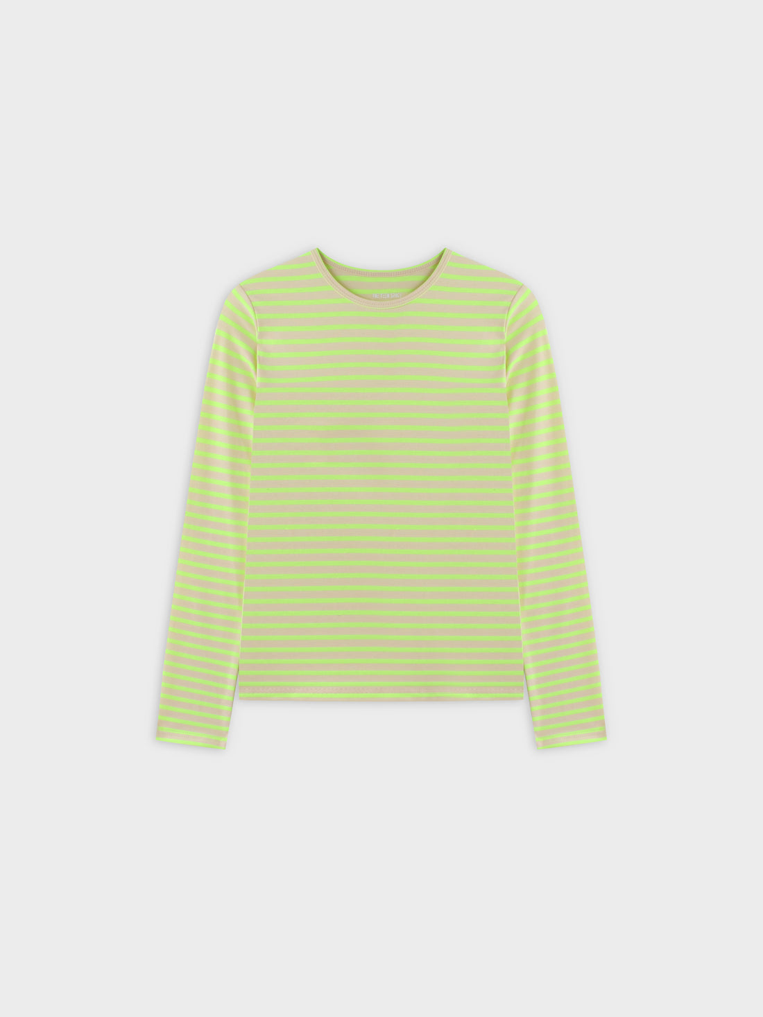 Neon Stripe Crew-Yellow/Cream