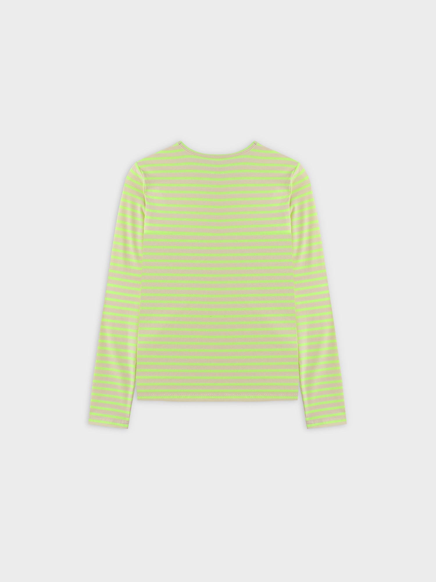 Neon Stripe Crew-Yellow/Cream