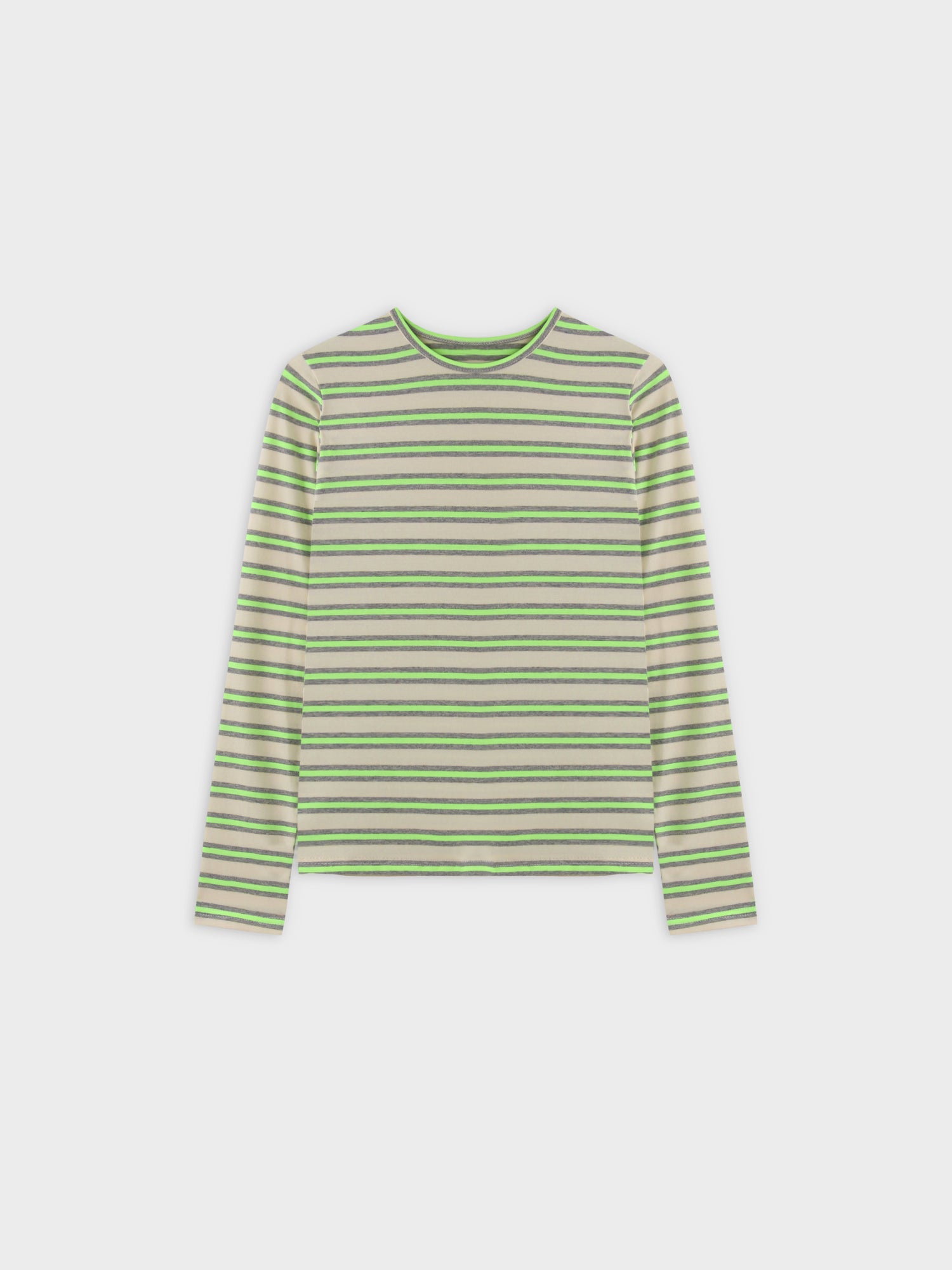 Crew Neon Stripe-Gris/Amarillo