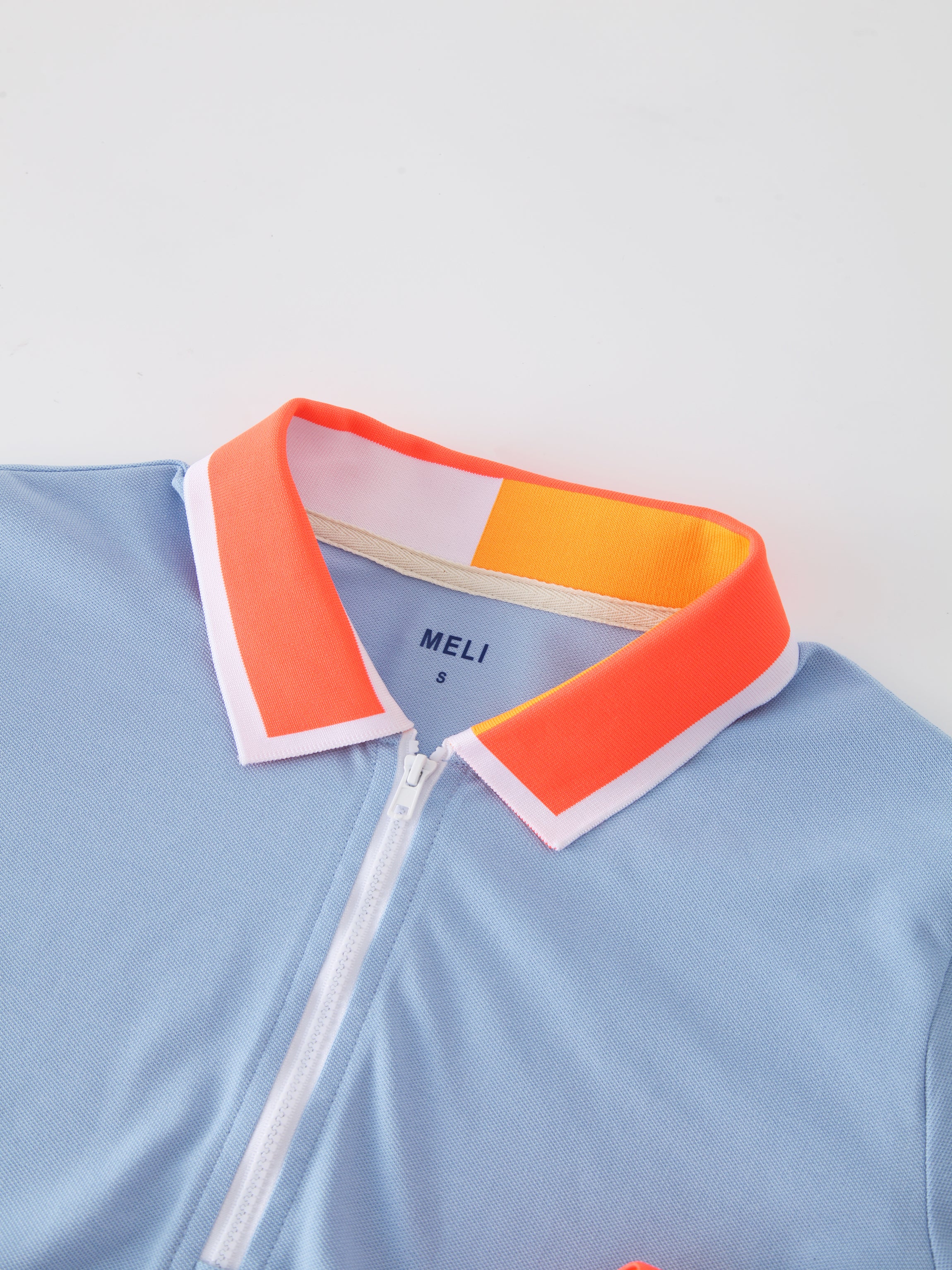 Half Zip Polo-Light Blue