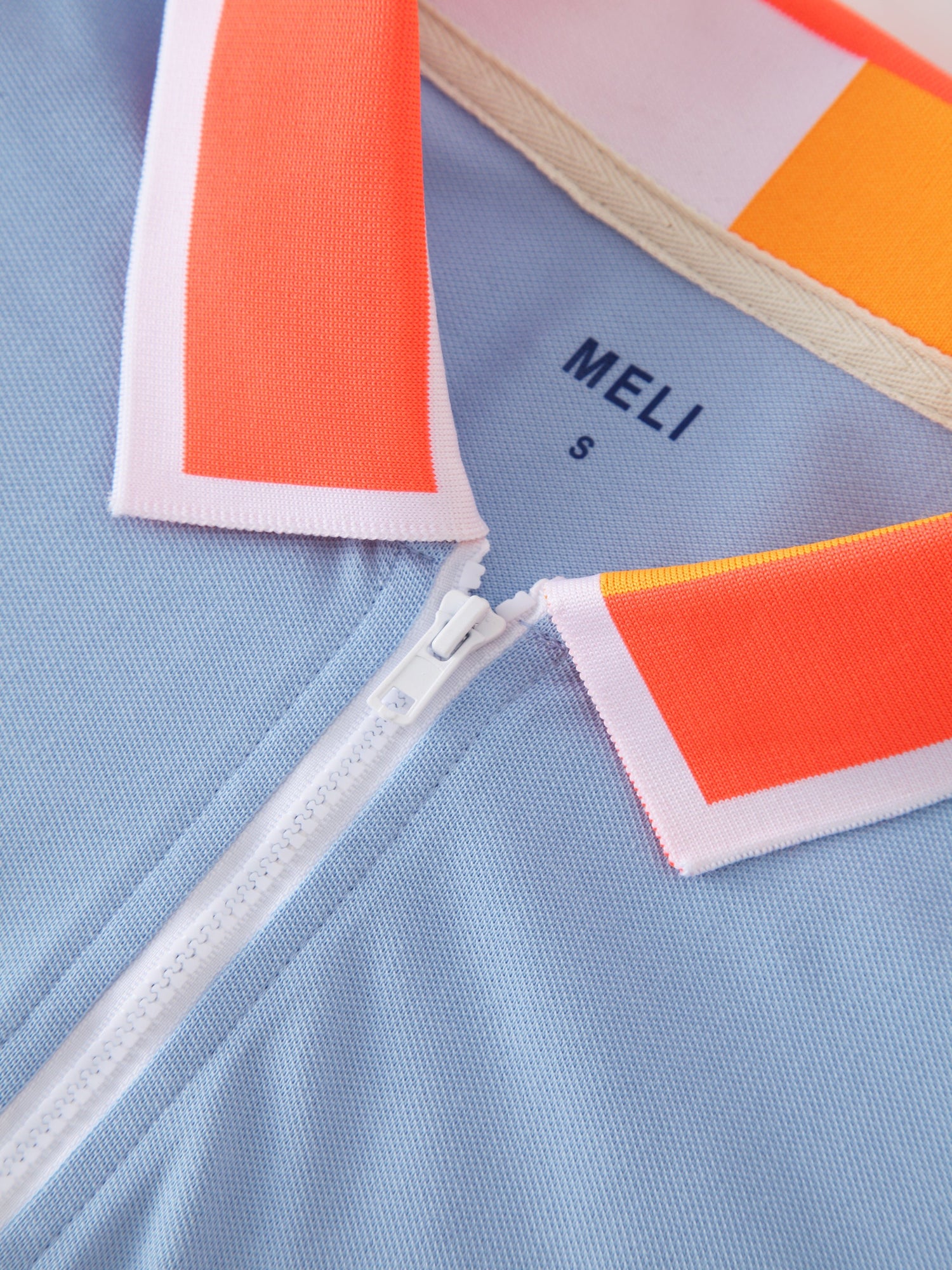 Half Zip Polo-Light Blue