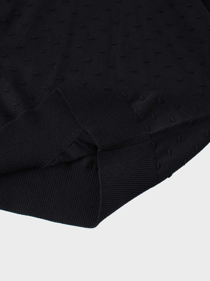 Crew Neck Pebbled Sweater-Black