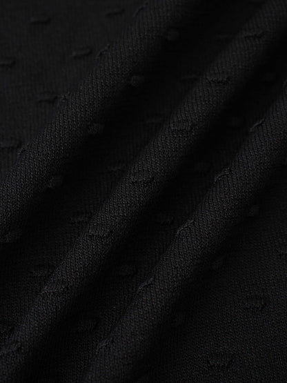Crew Neck Pebbled Sweater-Black