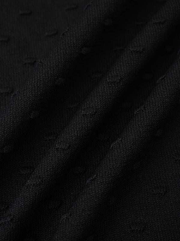Crew Neck Pebbled Sweater-Black