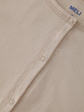 Basic T-Shirt Cropped Cardigan-Tan