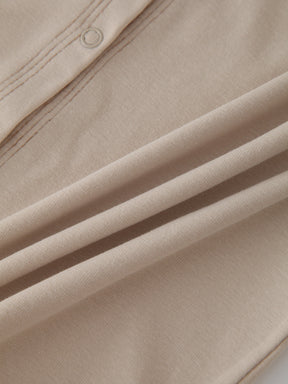 Basic T-Shirt Cropped Cardigan-Tan