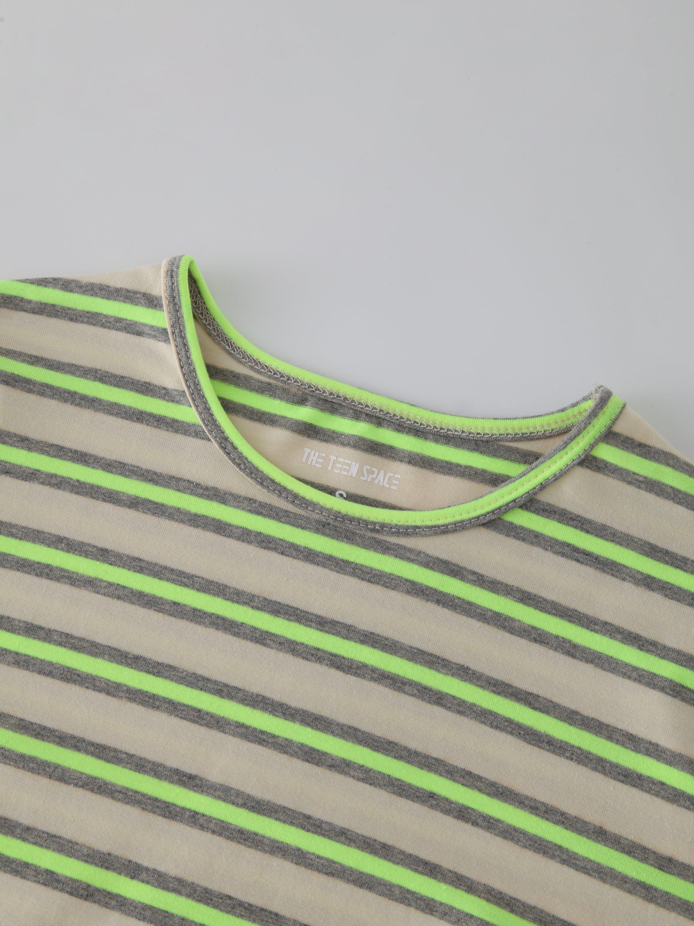 Crew Neon Stripe-Gris/Amarillo