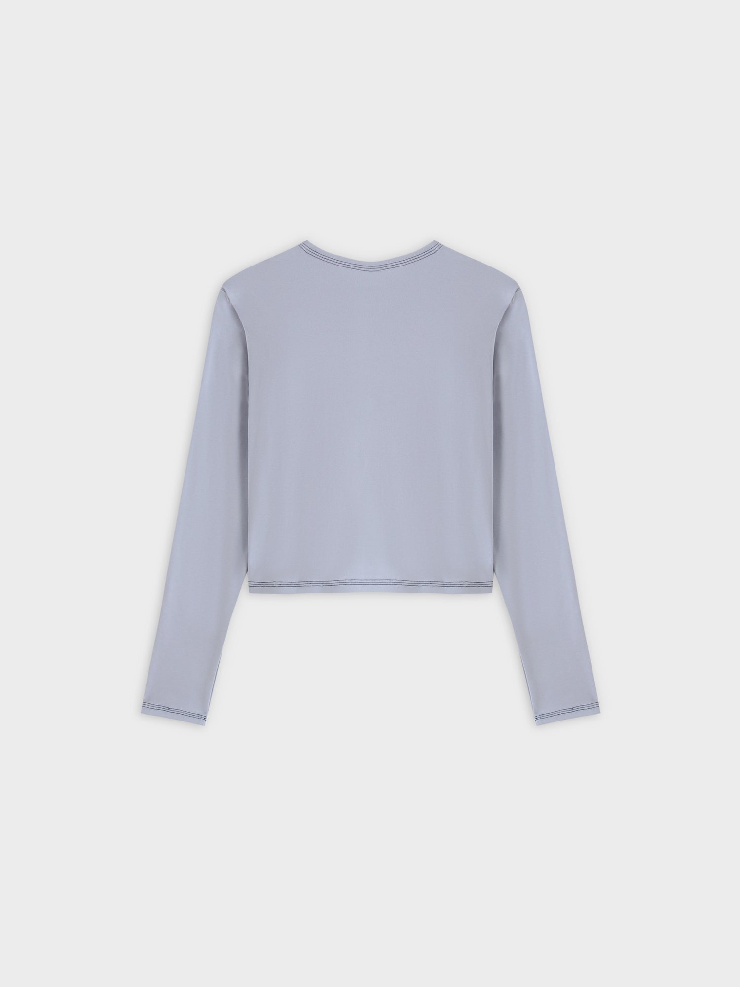 Basic T-Shirt Cropped Cardigan-Light Blue