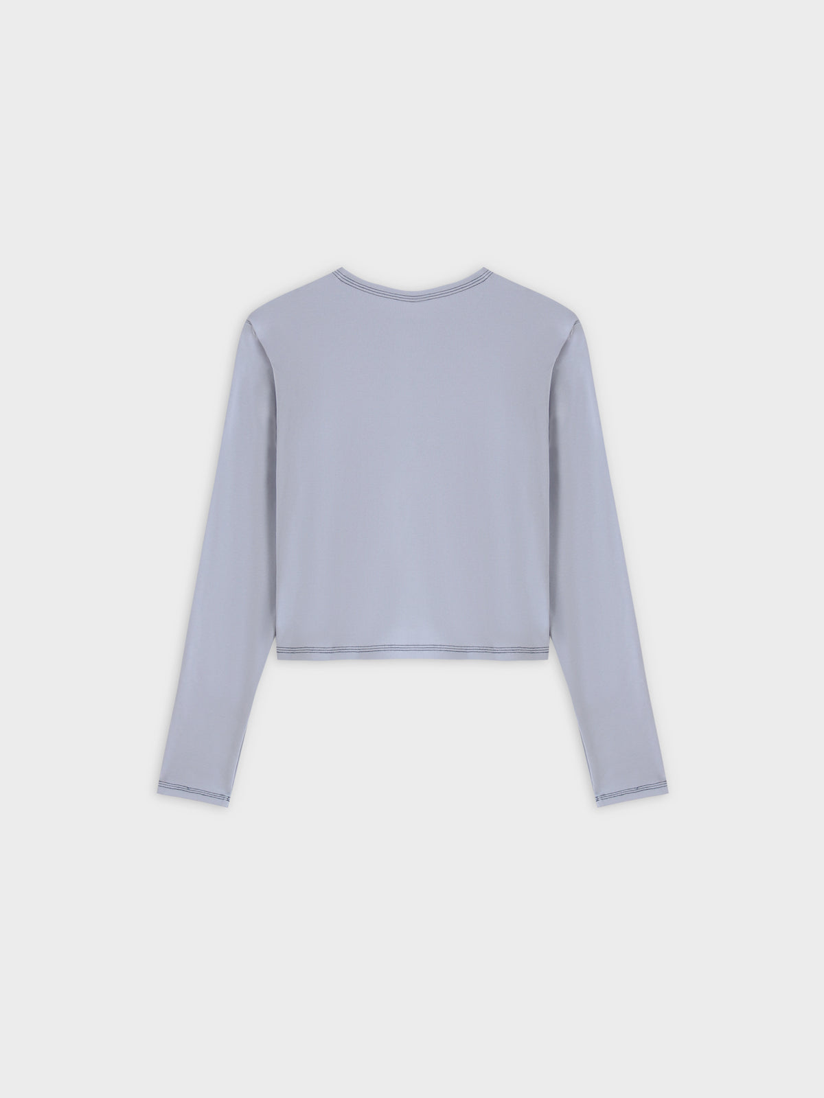 Basic T-Shirt Cropped Cardigan-Light Blue