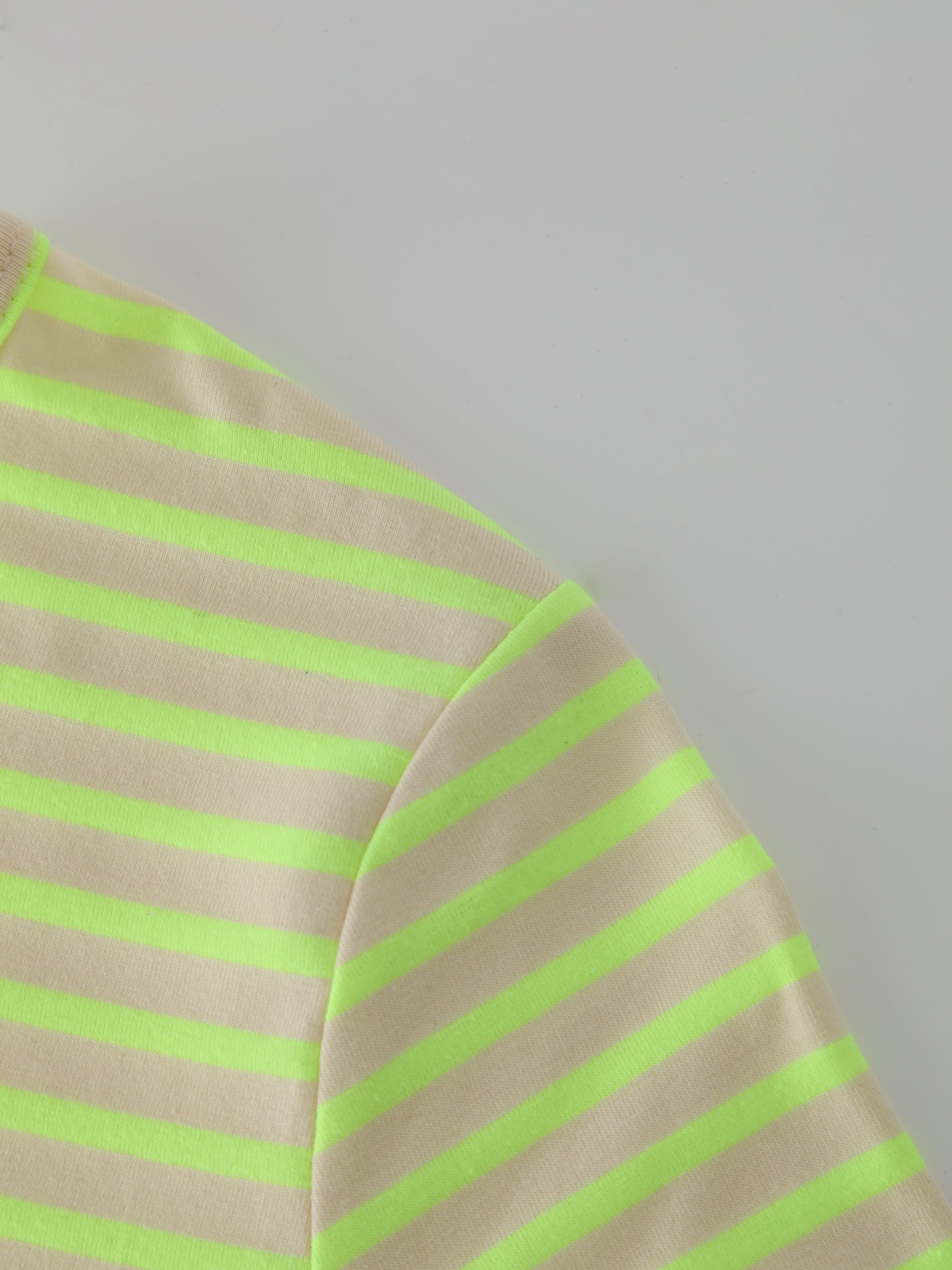 Neon Stripe Crew-Yellow/Cream