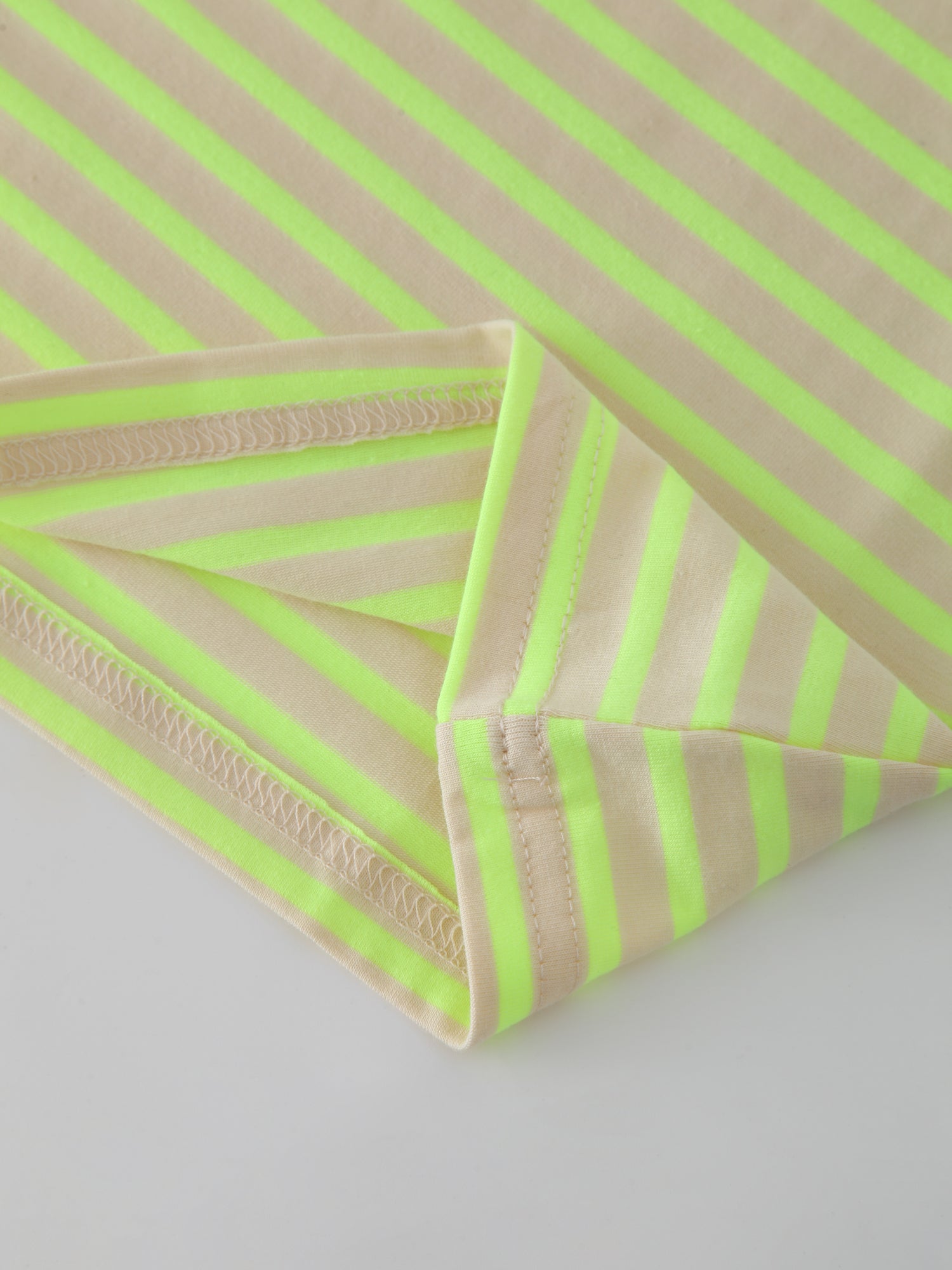 Neon Stripe Crew-Yellow/Cream