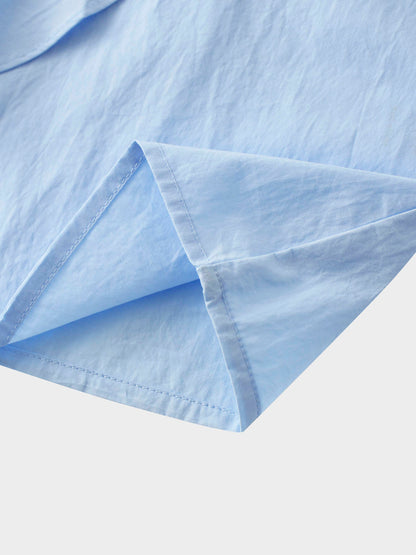 Asymmetrical Ruffle Blouse-Light Blue