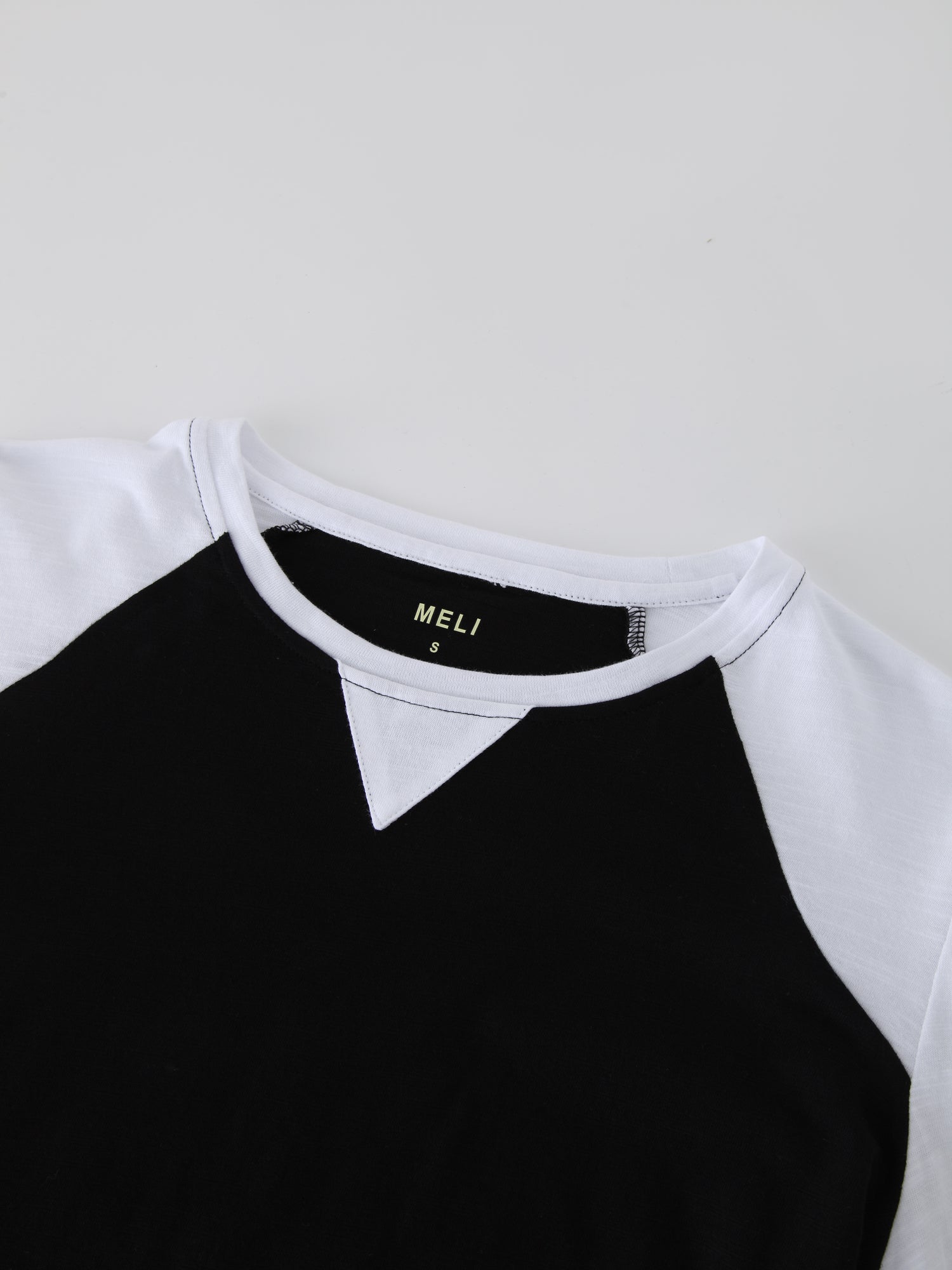 Two Tone Baseball Tee-Black/White