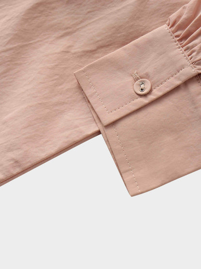 Asymmetrical Ruffle Blouse-Rose Pink