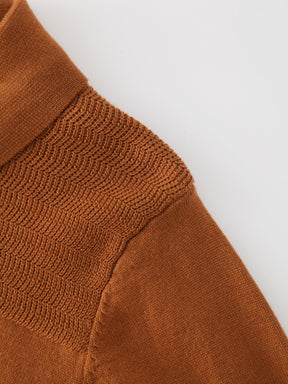 Mesh Top Sweater-Brown