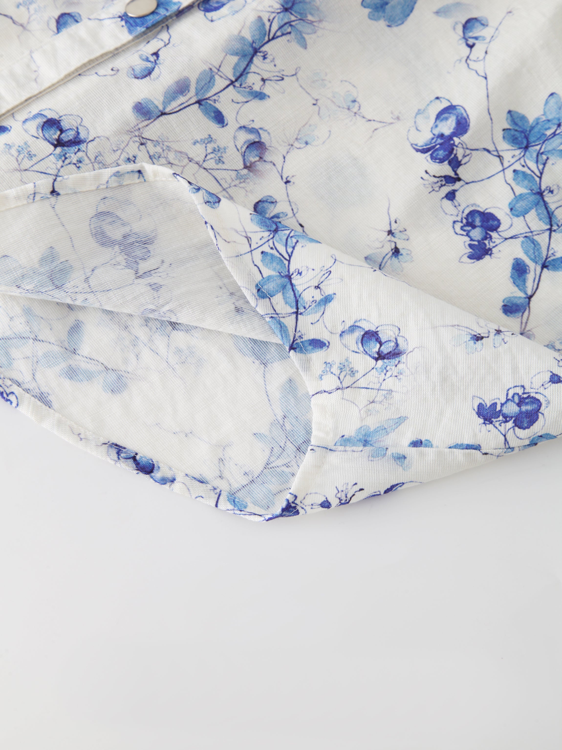 Blusa fruncida-Floral azul