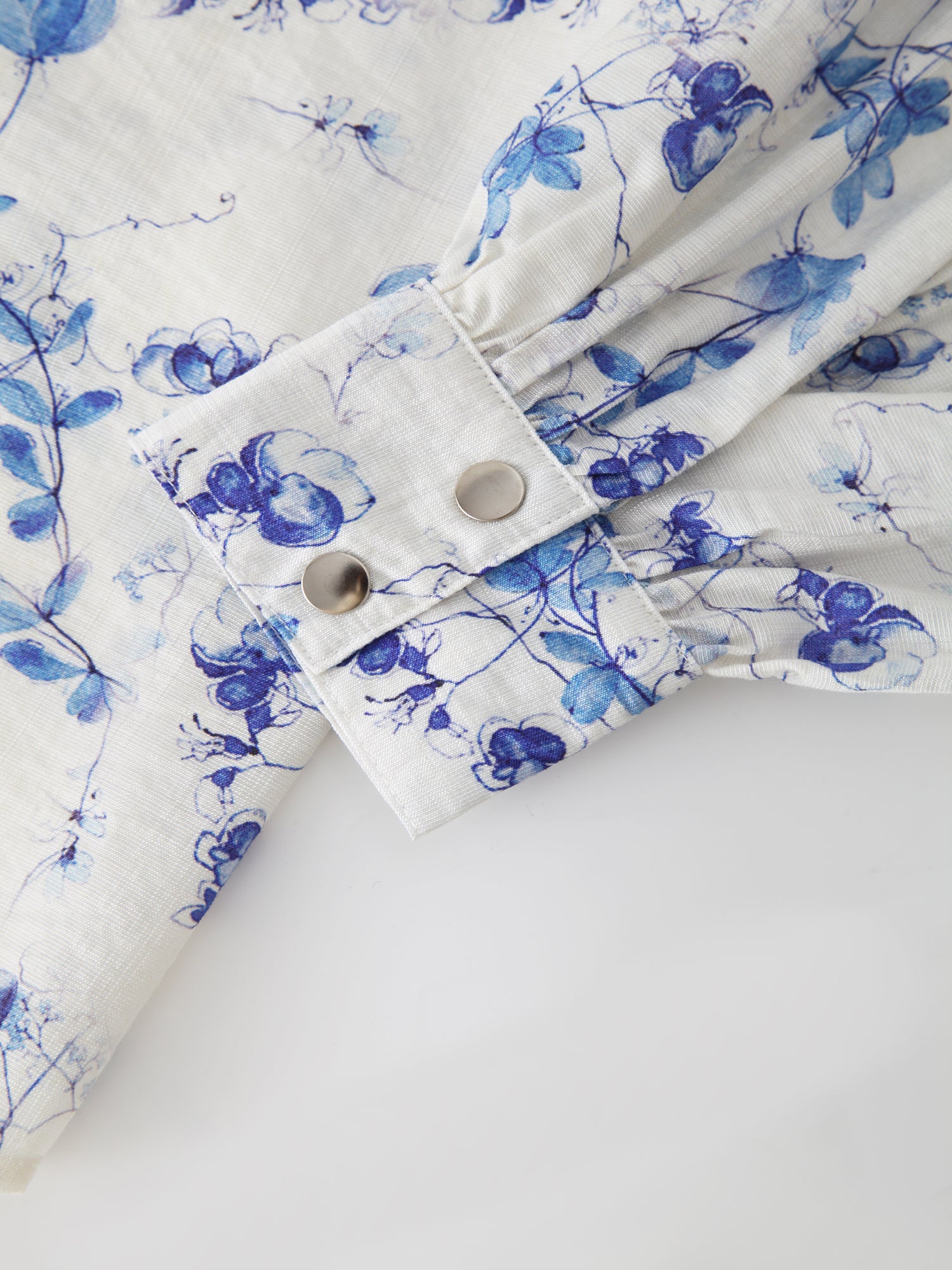 Blusa fruncida-Floral azul