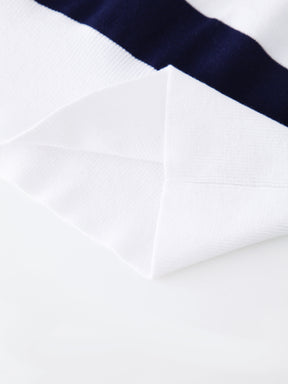Jersey de algodón a rayas-Azul marino