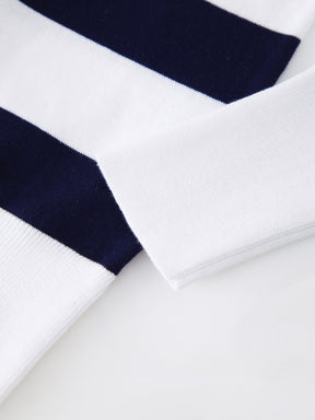 Jersey de algodón a rayas-Azul marino