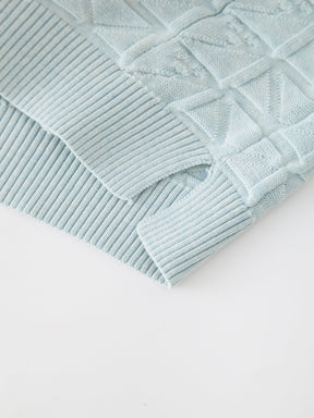 Cross Stitch Sweater-Heathered Blue