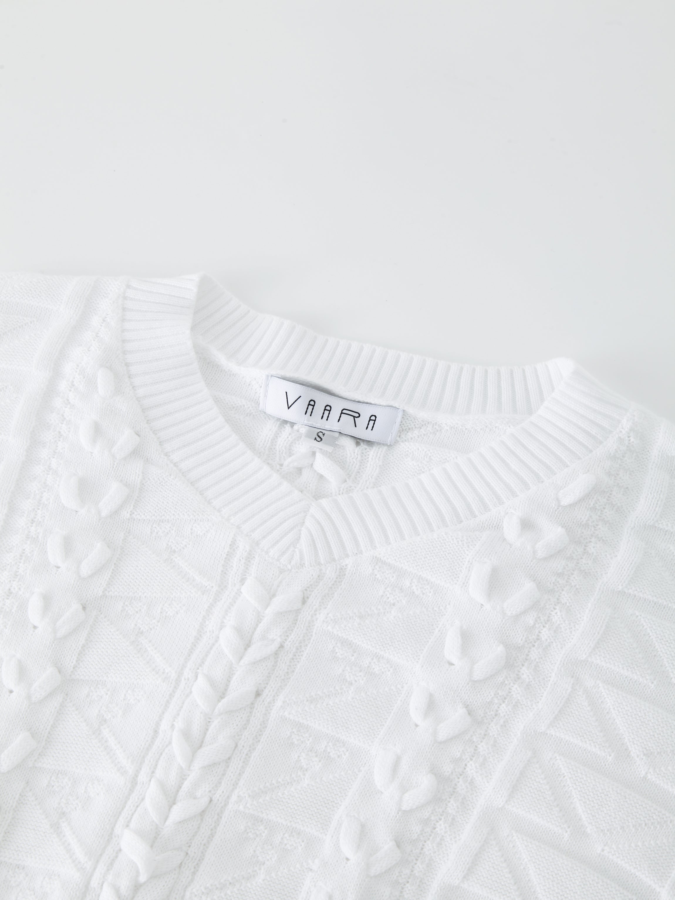 Cross Stitch Sweater-White