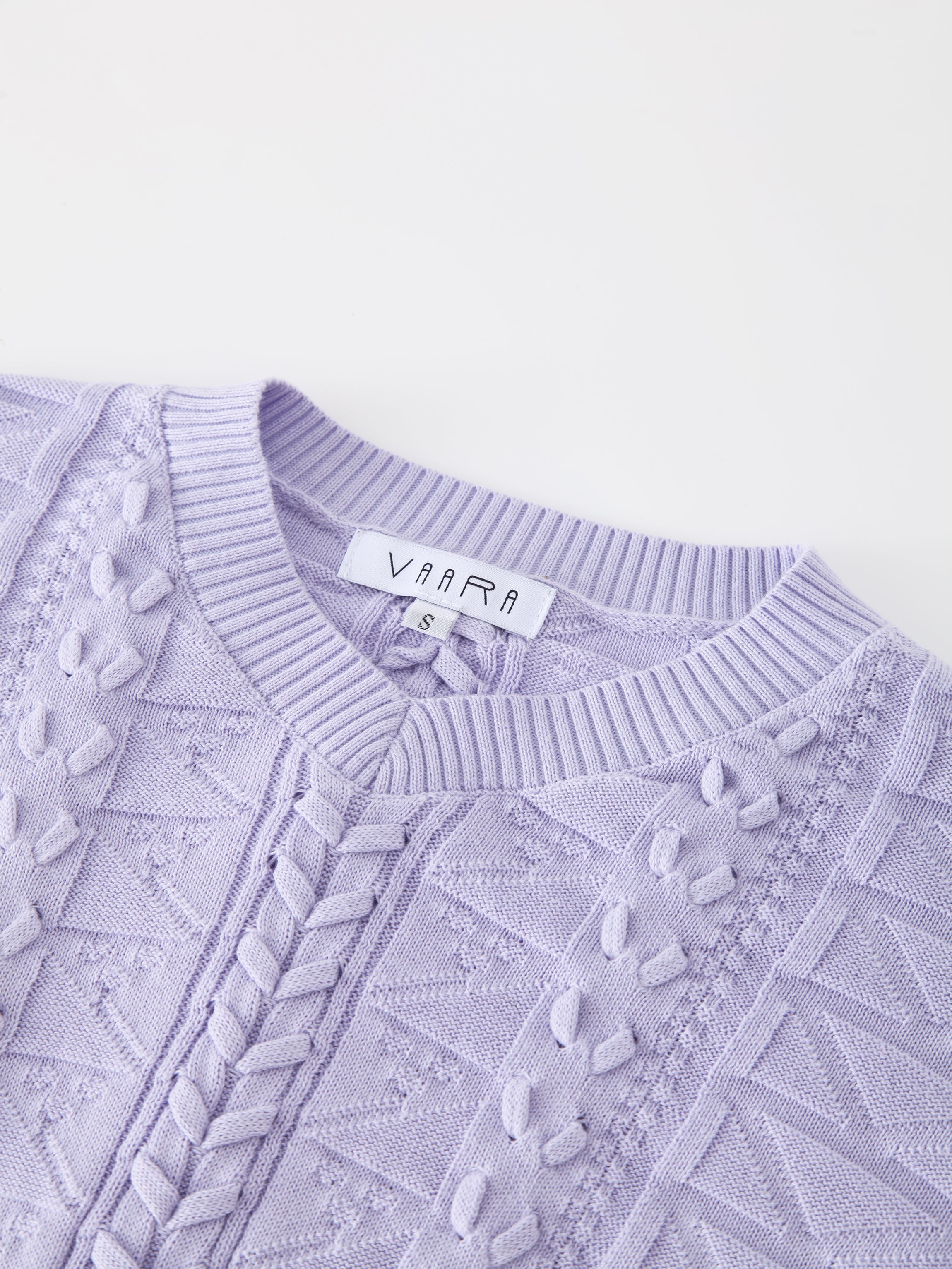 Cross Stitch Sweater-Lavender