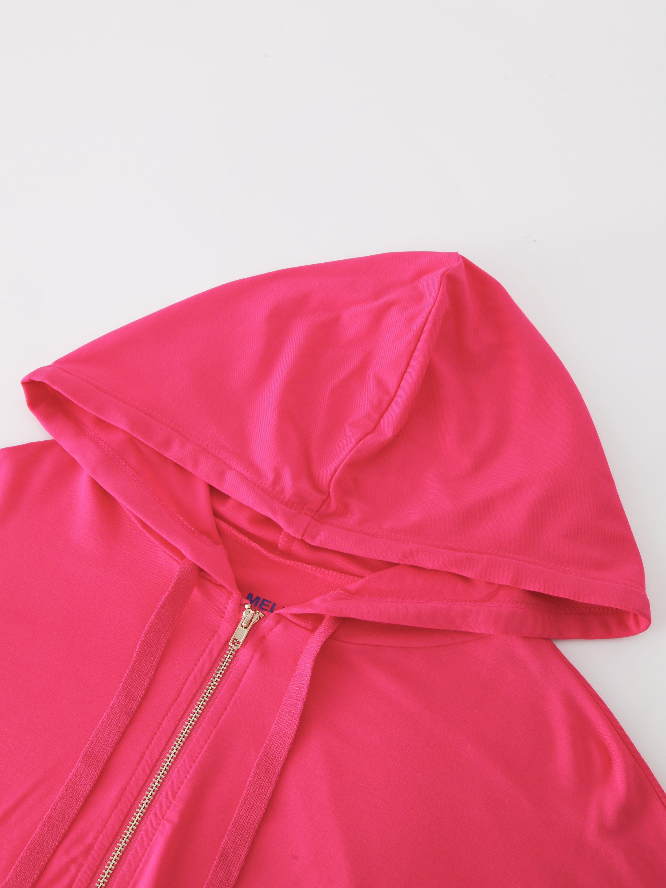 SUDADERA CON CAPUCHA Y CREMALLERA-BOLD PINK