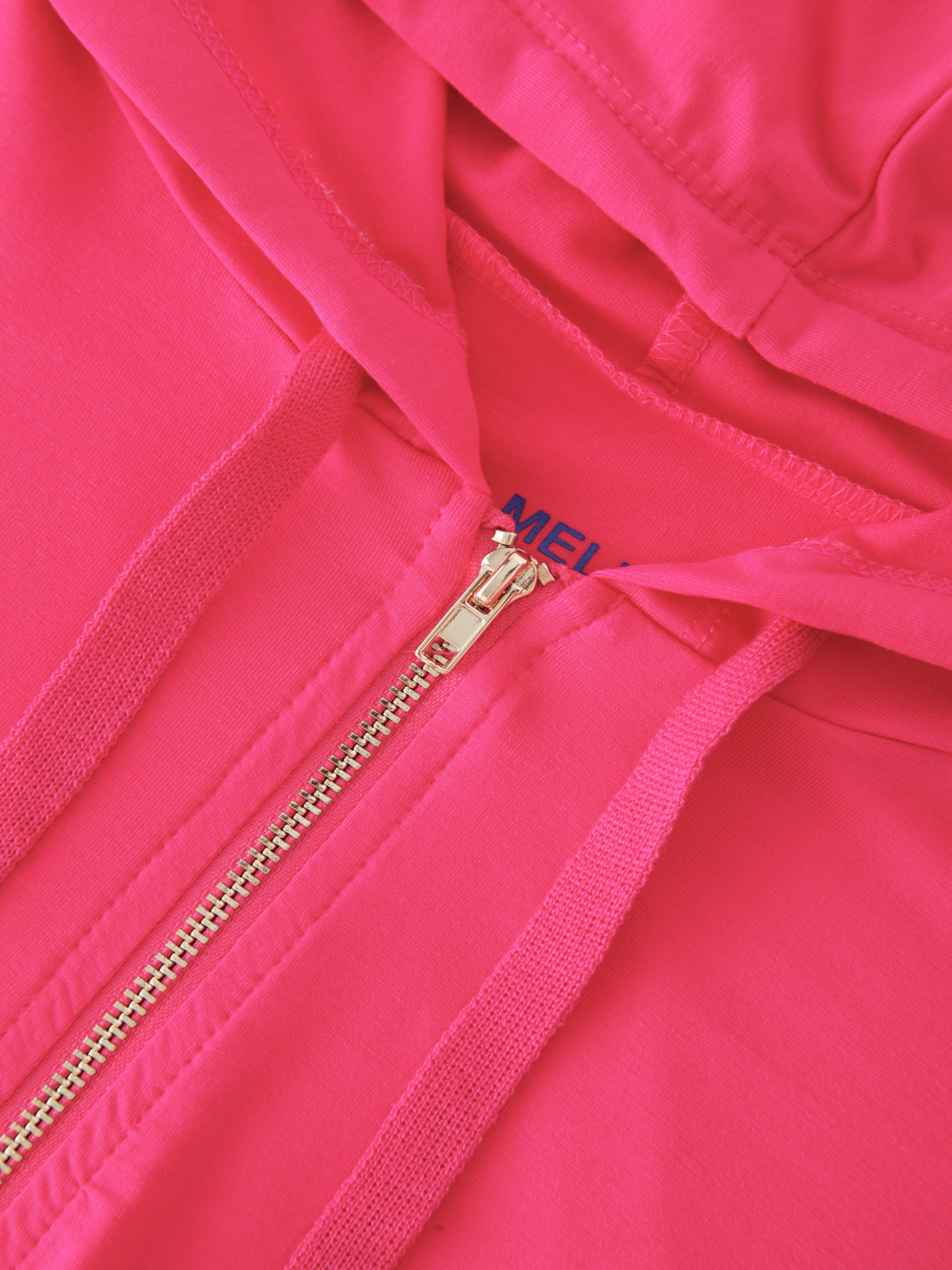 SUDADERA CON CAPUCHA Y CREMALLERA-BOLD PINK