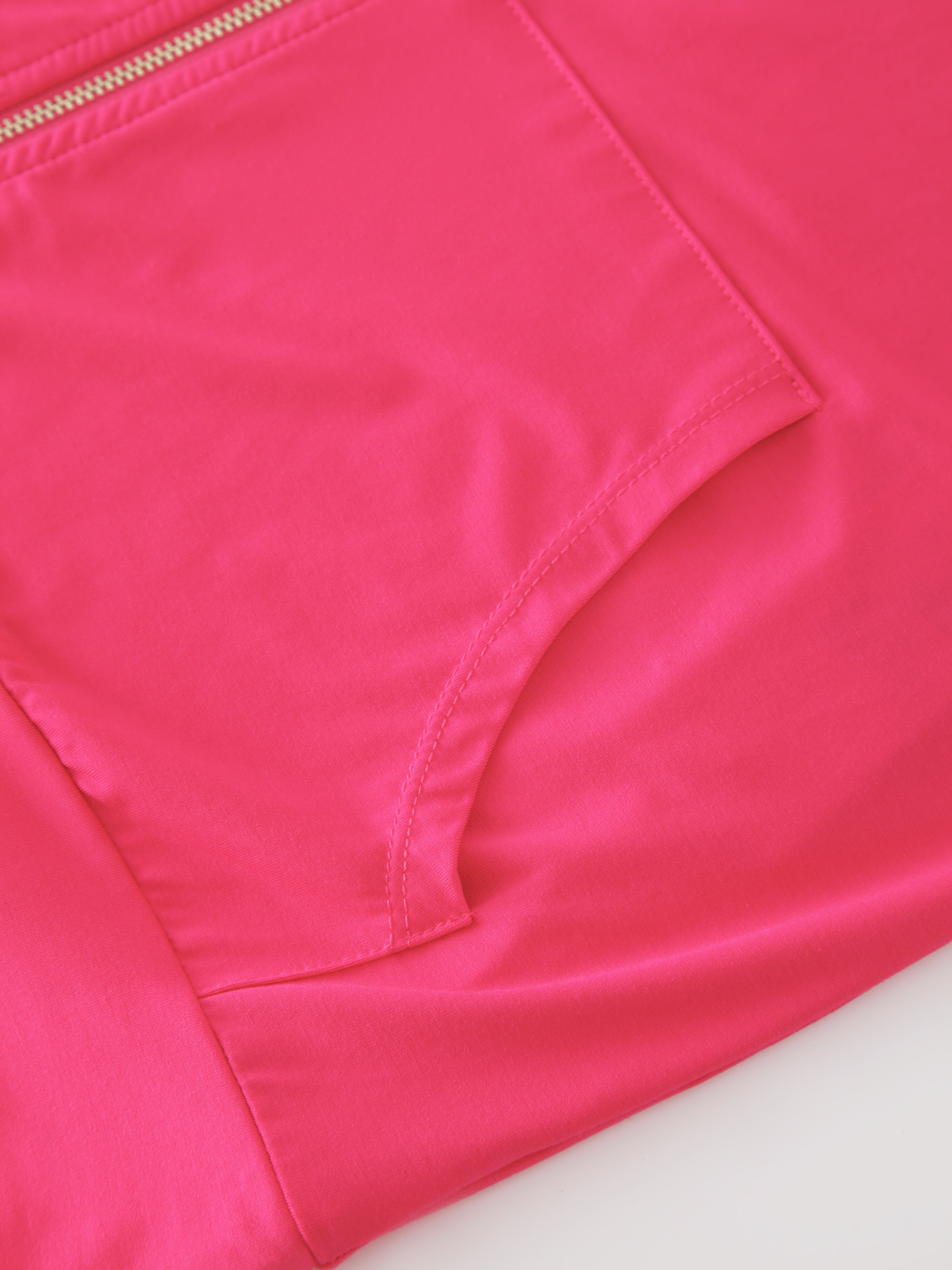 SUDADERA CON CAPUCHA Y CREMALLERA-BOLD PINK