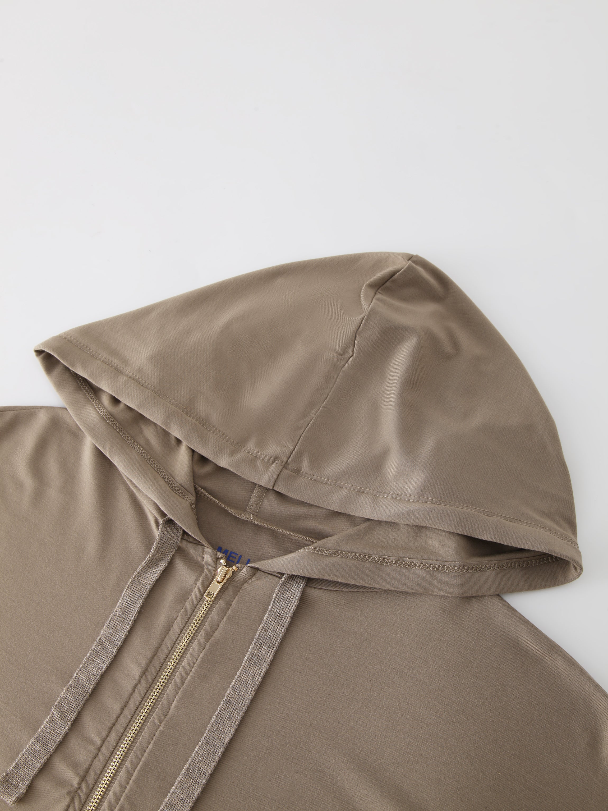 ZIP UP HOODIE-TAUPE