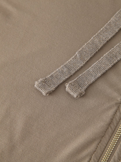 ZIP UP HOODIE-TAUPE