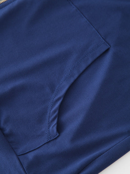 ZIP UP HOODIE-NAVY
