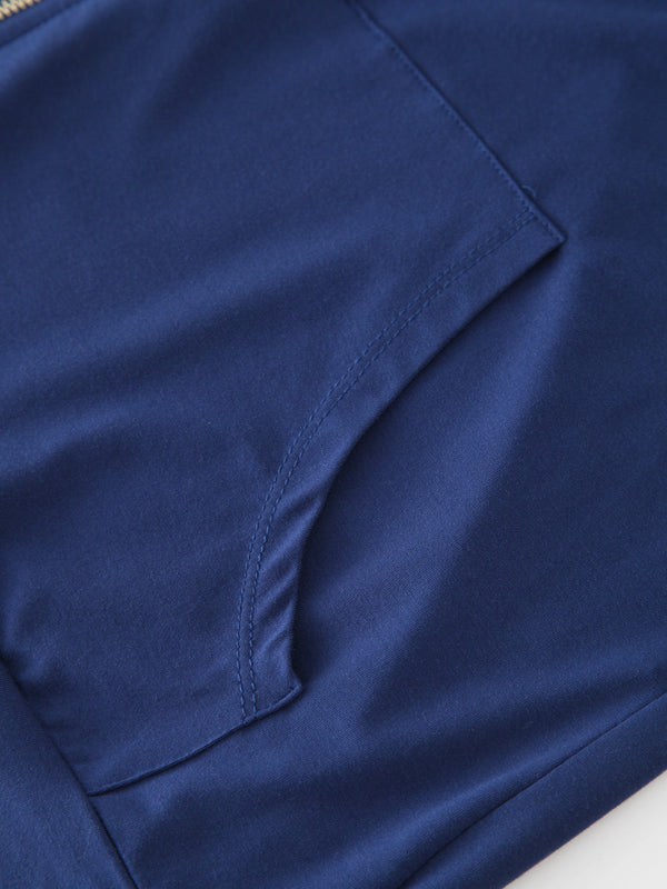 ZIP UP HOODIE-NAVY