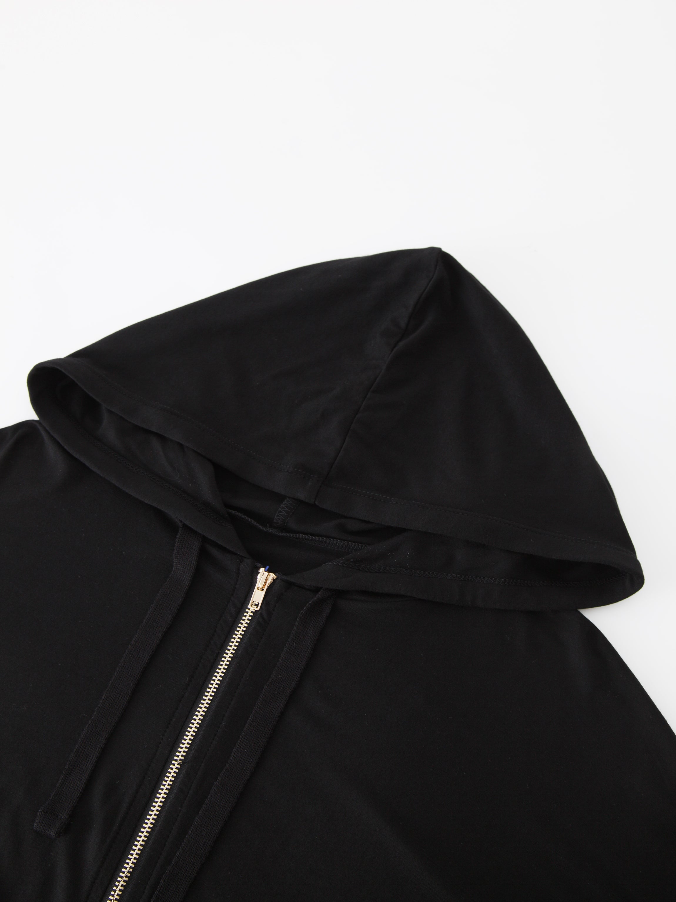 SUDADERA CON CREMALLERA Y CAPUCHA-NEGRO