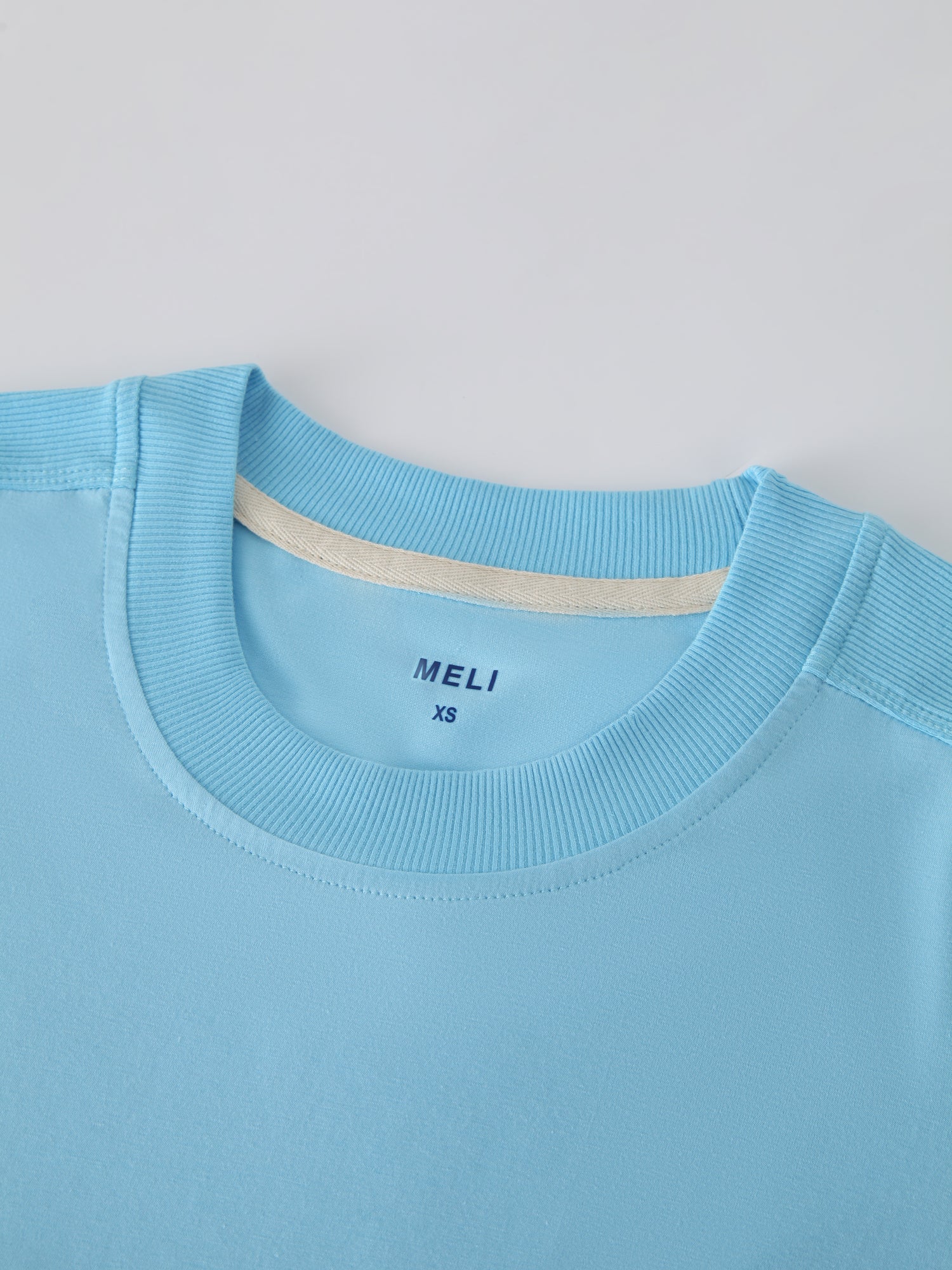 CREW NECK POCKET TEE DRESS 41&quot;-SKY BLUE