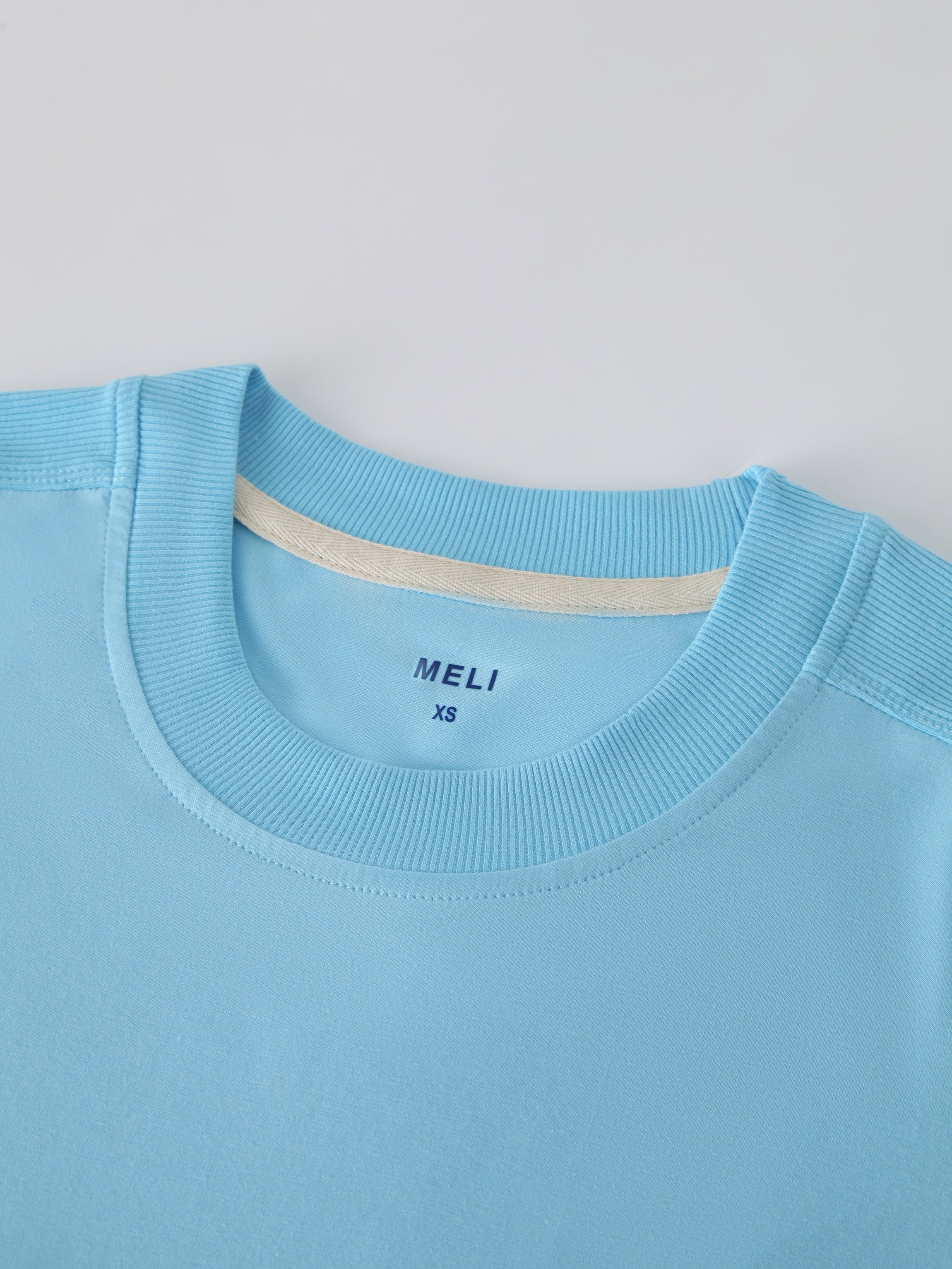 CREW NECK POCKET TEE DRESS 52&quot;-SKY BLUE