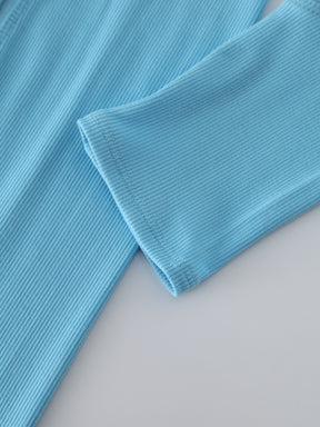 CREW NECK POCKET TEE DRESS 41"-SKY BLUE
