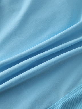 CREW NECK POCKET TEE DRESS 41"-SKY BLUE