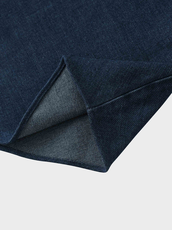 Classic Denim Skirt 35"-Dark Blue