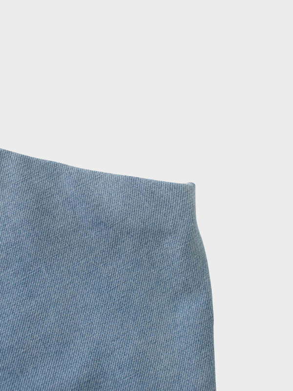 Classic Denim Skirt 35"-Light Blue