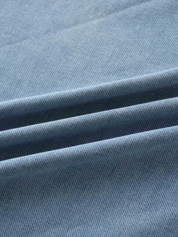 Classic Denim Skirt 35"-Light Blue